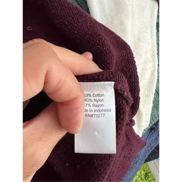 Sonoma maroon beige and pink Crewneck sweater L - Picture 5 of 5